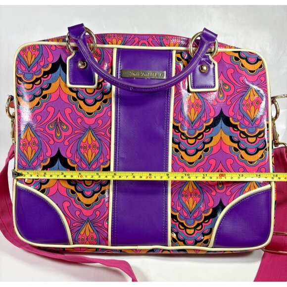 Double Dutch Club Pink Purple Floral Vinyl Laptop Bag Strap Handle - Picture 11 of 11